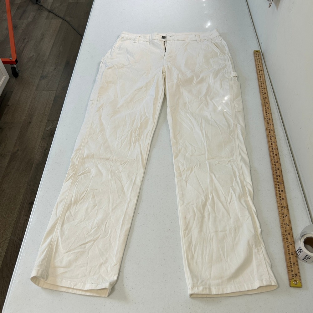 Dickies Mens 30R Cream Off White Relaxed Straight Carpenter Utility Pants 37x30